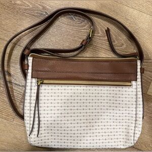 Fossil Stylish Brown and Cream Women's Bag NWOT